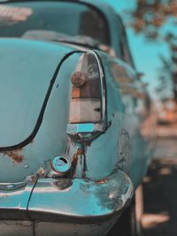 Close-up of rusty car