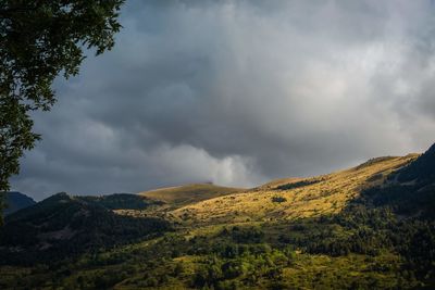 Scenic view of mountains against sky