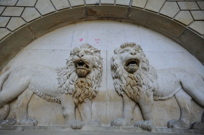 Close-up of carving on wall