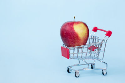 Close-up of apple against white background