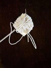High angle view of bread on table