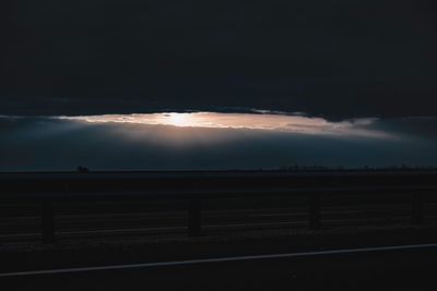 Scenic view of silhouette landscape against sky during sunset