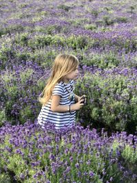 Child in the lavender field