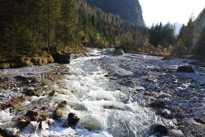 River flowing through rocks