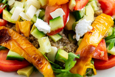 Full frame shot of chopped vegetables