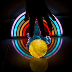 Close-up of multi colored light painting
