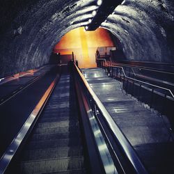 Steps in illuminated underground walkway