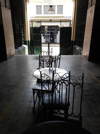 Chairs and tables in balcony