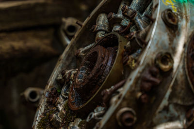 Close-up of rusty machine part