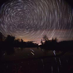 Illuminated lights at night