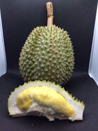 High angle view of bananas on table