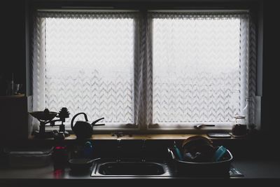 Empty chairs and table at home