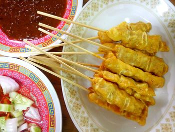 Close-up of food served in plate