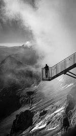 Stunning view over the stairs into nowhere in austrian alps. one of a kind view and experience. 