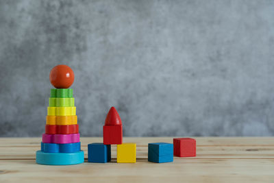 Close-up of toys on table