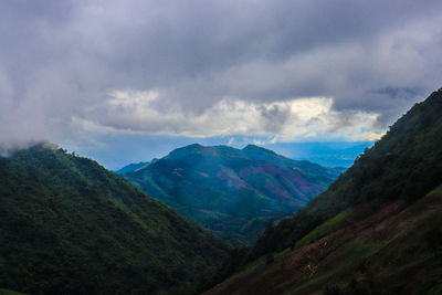 Scenic view of mountains against sky