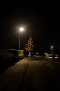 Illuminated street light at night