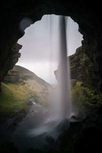 Scenic view of waterfall