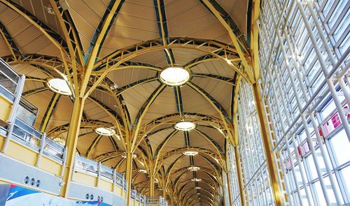 Low angle view of illuminated ceiling