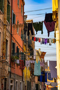 Low angle view of buildings in city