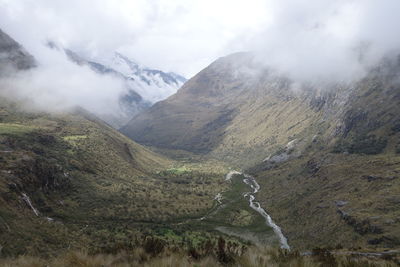 Scenic view of mountains against sky