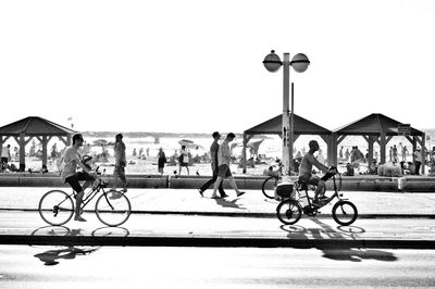 View of parked lamp post against clear sky