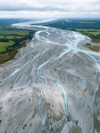 Turquoise braided river of rakaia gorge, new zealand