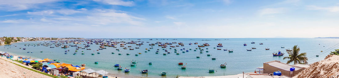 Panoramic view of beach against sky