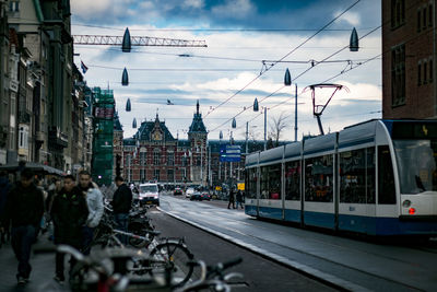 View of city street against sky