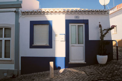 Closed door of building