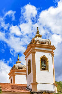 Ancient church bell tower at ouro preto city