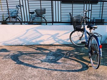 Bicycles on bicycle in city