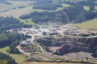 Aerial view of agricultural landscape