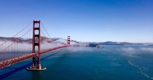 Suspension bridge over sea