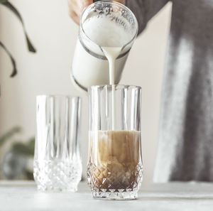 Close-up of wineglass on table