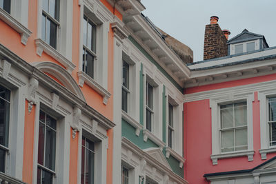 Pastel coloured terraced houses in primrose hill, london, uk.