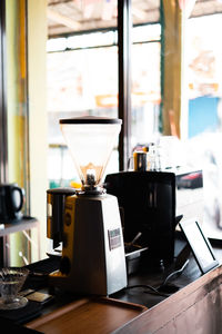 Coffee machines at the coffee shop cafe.