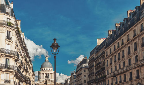 Low angle view of buildings against sky