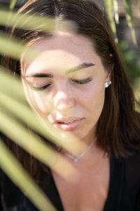 Close-up portrait of young woman