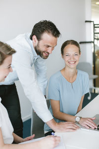 People working in meeting room