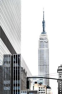 Low angle view of skyscrapers against sky