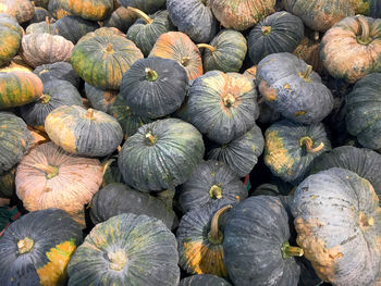 Full frame shot of pumpkins at market