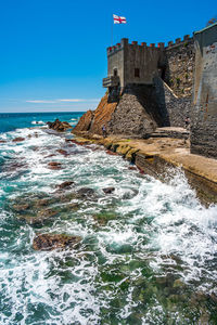 View of sea against clear sky