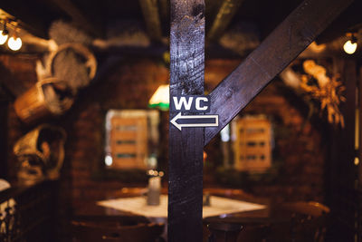 Close-up of road sign