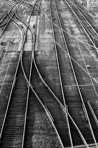 High angle view of railroad tracks