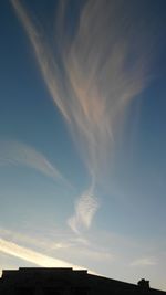 Low angle view of vapor trail in sky