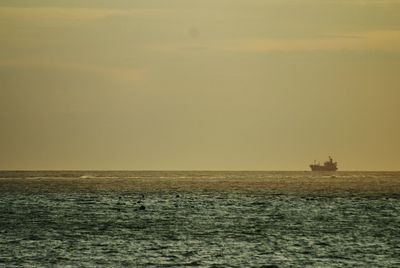 Scenic view of sea at sunset