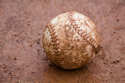 Close-up of old ball