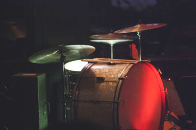 Illuminated lights at night