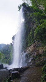 Scenic view of waterfall